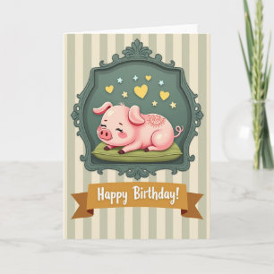 Tarjeta de animal con cameo soñador