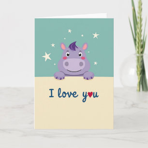 Tarjeta de Animal Cute de Te Amo