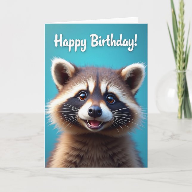 Tarjeta de Animal Enmascarado Dulce (Anverso)