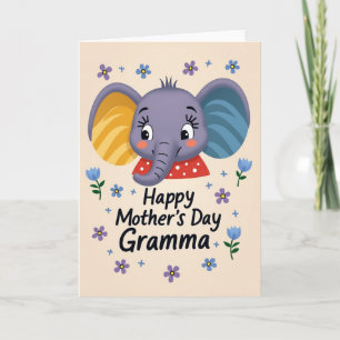 Tarjeta de animales del día de la madre adorable