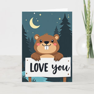 Tarjeta de Animalito Lindo del Bosque Te Amo