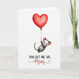 Tarjeta de animalitos de globos de Mamá acuarela