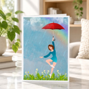 Tarjeta de ánimo Bailando en la lluvia