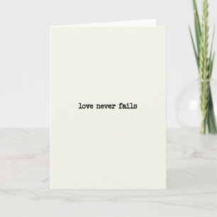 Tarjeta de ánimo de amor nunca falla