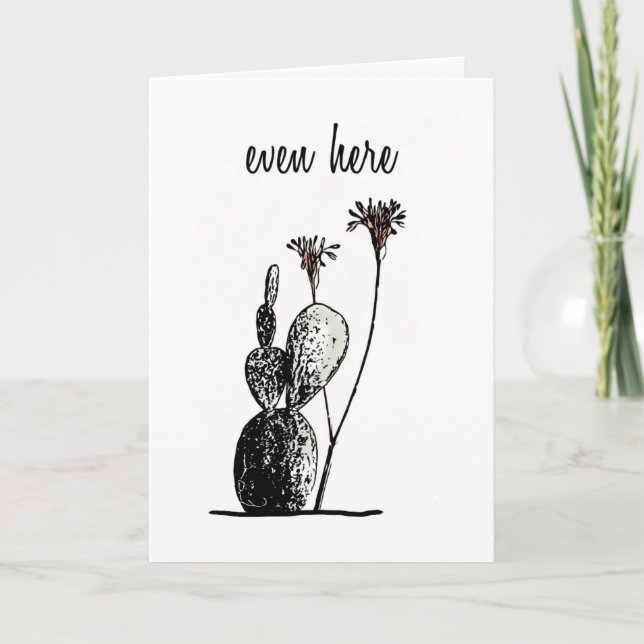Tarjeta de ánimo de cactus minimalista (Anverso)