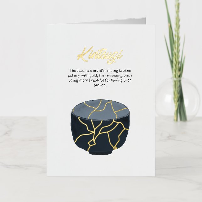 Tarjeta de ánimo de ebanistería dorada Kintsugi fr (Anverso)