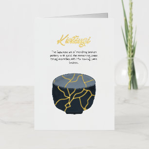 Tarjeta de ánimo de ebanistería dorada Kintsugi fr