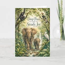 Tarjeta de ánimo de elefante de profunda paz y ale