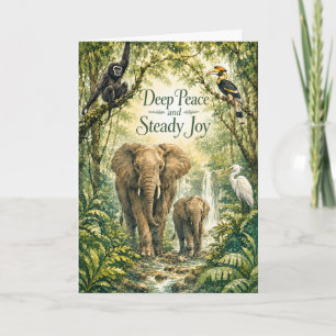 Tarjeta de ánimo de elefante de profunda paz y ale