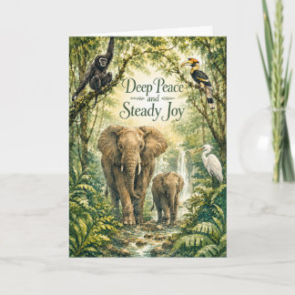 Tarjeta de ánimo de elefante de profunda paz y ale