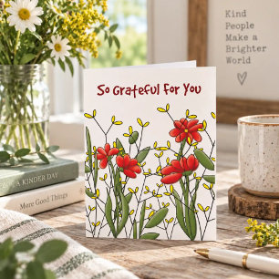 Tarjeta de ánimo de flores agradecidas