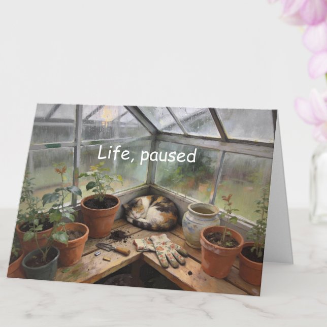 Tarjeta de ánimo de Gato encantador dormitando en  (Catnap Encouragement All-Occasion Custom Card)