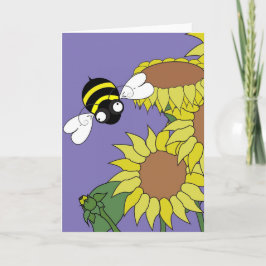 Tarjeta de ánimo de girasol - En blanco por dentro