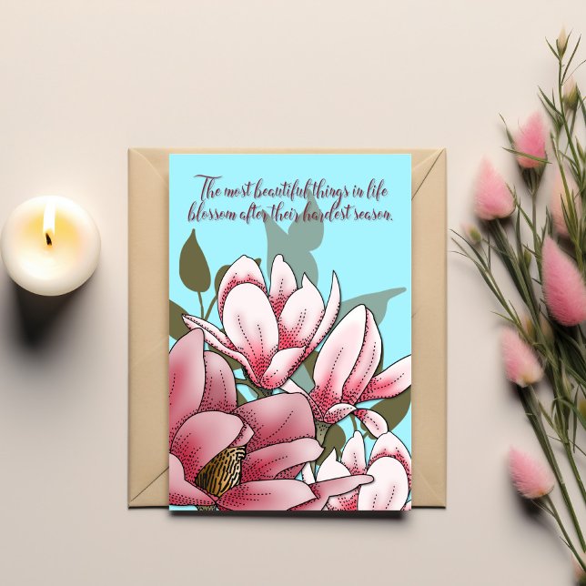 Tarjeta de ánimo: Fuerza de Flor de Magnolia (Strength & Hope. Send a beautiful reminder of growth and resilience.)