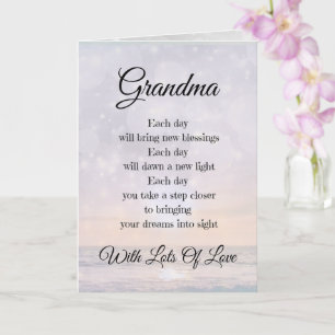 Tarjeta de ánimo para abuela con diseño de poema