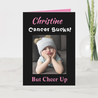 Tarjeta de ánimo para chica divertida con cáncer