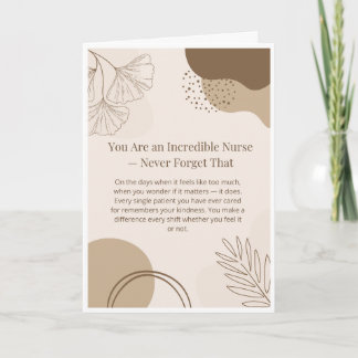 Tarjeta de ánimo para enfermeras: Eres increíble