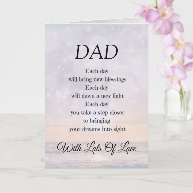 Tarjeta de ánimo para papá con poema y diseño (Orquídea)