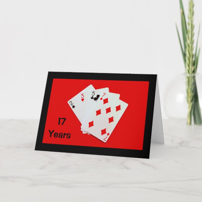 Tarjeta de aniversario ¡17 años es un gran trato! (Anverso)