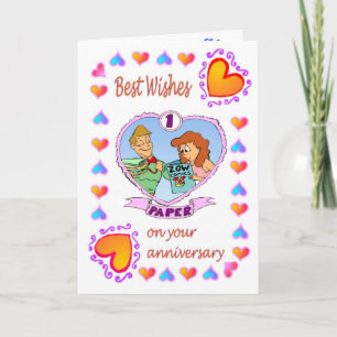 Tarjeta de aniversario 1 papel