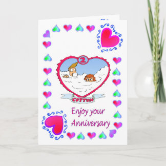 Tarjeta de aniversario - 2ª algodón