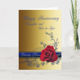 Tarjeta de aniversario 20 para hija y yerno