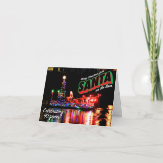Tarjeta de aniversario 3 de Santa en el río