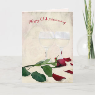 Tarjeta de aniversario 61 de Vino y Rosa