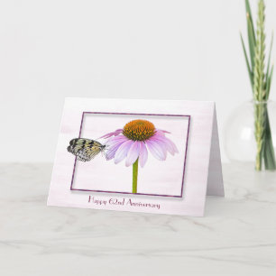Tarjeta de aniversario 62 de mariposa en flor de c