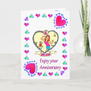 Tarjeta de aniversario 6 hierro