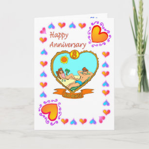 Tarjeta de aniversario 8º bronce