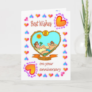 Tarjeta de aniversario 8 bronce