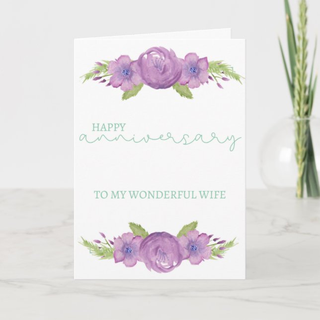 Tarjeta de aniversario - A mi maravillosa esposa (Anverso)
