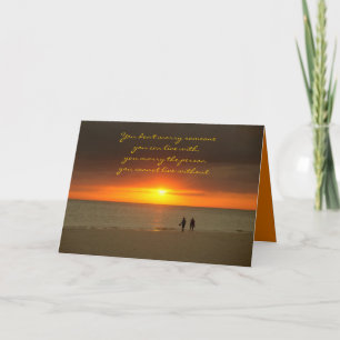 Tarjeta de aniversario Amor al atardecer