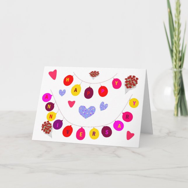 Tarjeta de aniversario añadir años y mensaje (Anverso)