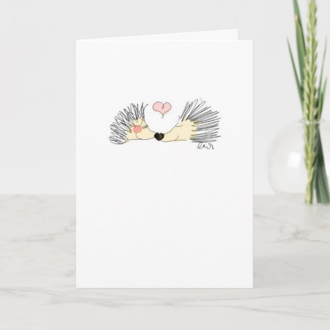 Tarjeta de aniversario/boda/compromiso-Hedgie Amor (Anverso)