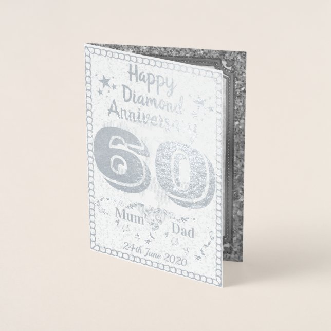 Tarjeta de Aniversario Boda personalizada 60 (Anverso)