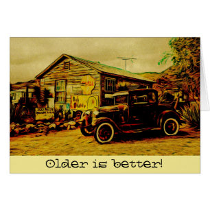 Tarjeta de aniversario clásica de modelo antiguo d