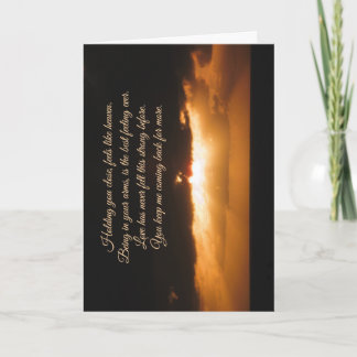 Tarjeta de aniversario con puesta de sol