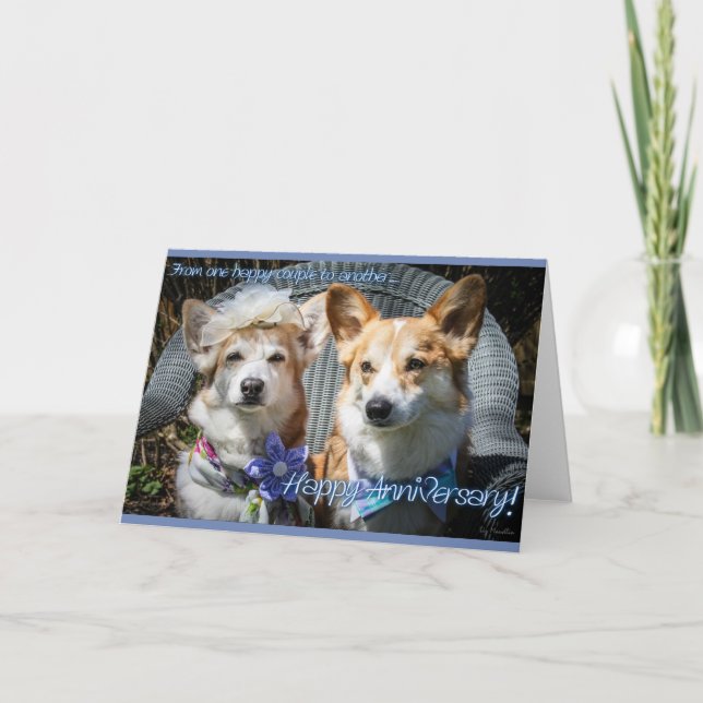 Tarjeta de aniversario Corgi (Anverso)
