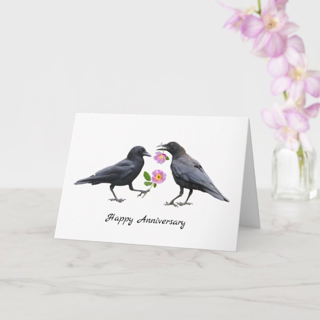 Tarjeta de aniversario Crows Roses (Orquídea)