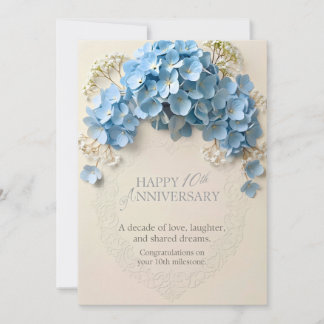 Tarjeta de aniversario de 10 años, aniversario de 