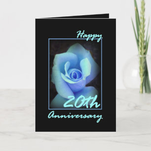 Tarjeta de aniversario de 20 Bodas con Blue Rosebu