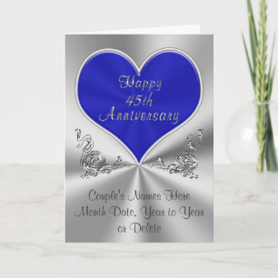Tarjeta de aniversario de 45 Bodas personalizada