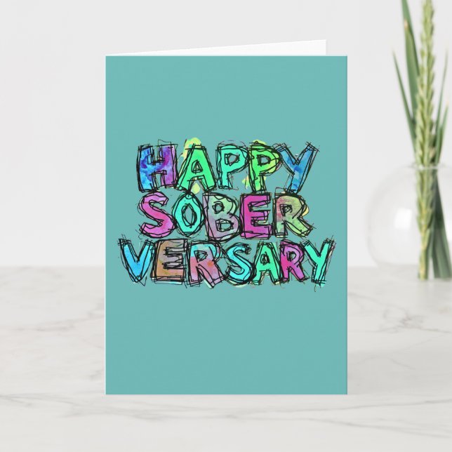 Tarjeta de aniversario de AA con sobre 5x7 (Anverso)