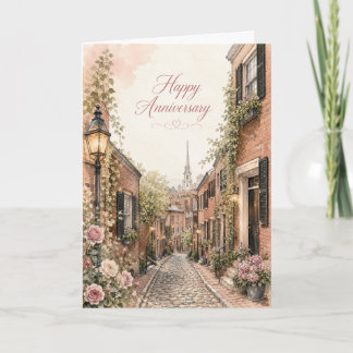 Tarjeta de aniversario de amor de Acorn Street