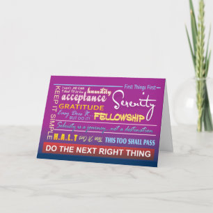 tarjeta de aniversario de años de recuperación de