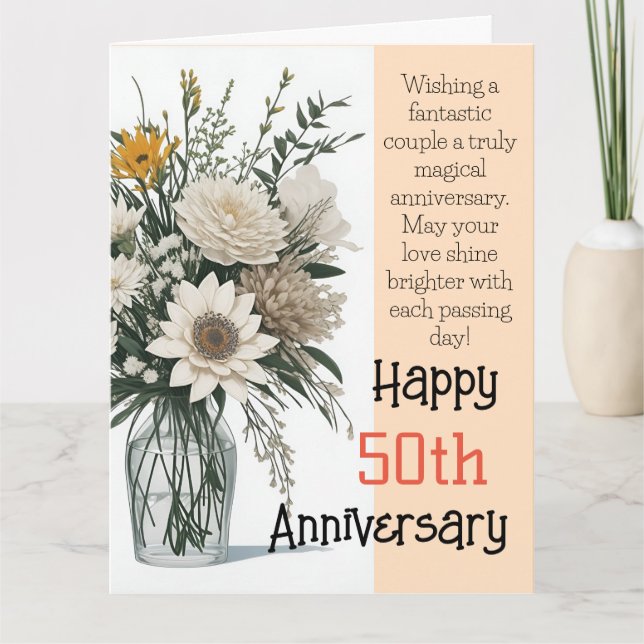 Tarjeta de Aniversario de Arte Moderno de Flor Ele (Anverso)