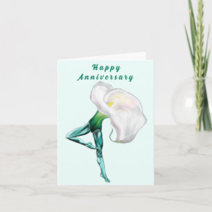 Tarjeta de aniversario de baile Calla Lily Ballet