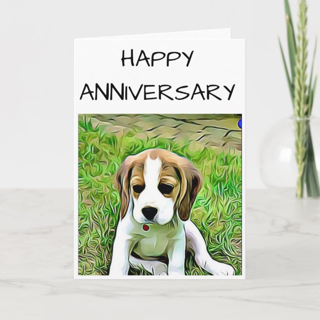 Tarjeta de aniversario de Beagle (Anverso)